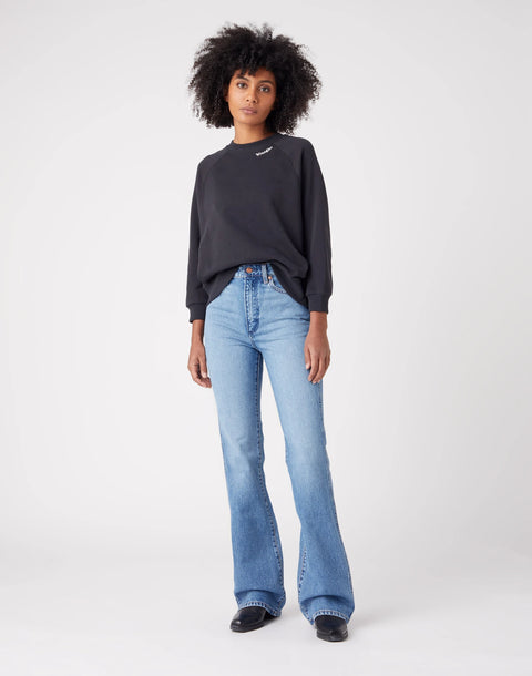 Wrangler Women's Faded Black Retro Raglan Sweatshirt  | Wrangler In Lebanon