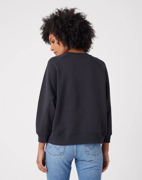 Wrangler Women's Faded Black Retro Raglan Sweatshirt  | Wrangler In Lebanon