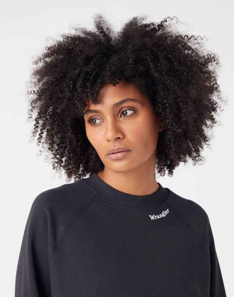 Wrangler Women's Faded Black Retro Raglan Sweatshirt  | Wrangler In Lebanon