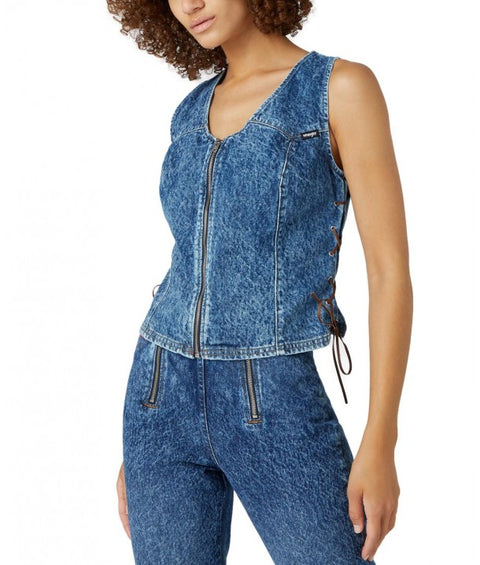 Wrangler Women's  Acid Stone Lace Up Vest | Wrangler In Lebanon
