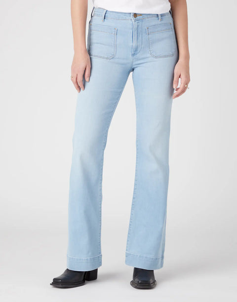 Wrangler Women's Light Blue Flare Jeans | Wrangler In Lebanon