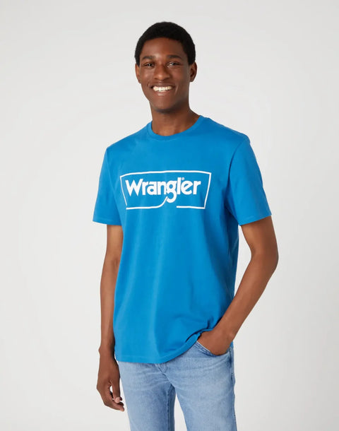 Wrangler Men's Royal Blue Logo Printed T-Shirt | Wrangler In Lebanon
