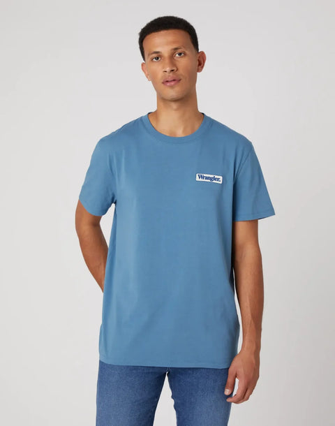 Wrangler Men's Captains Blue Logo T-Shirt |Wrangler In Lebanon