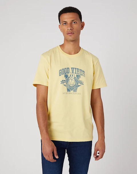 Wrangler Men's Yellow Varsity T-Shirt | Wrangler In Lebanon