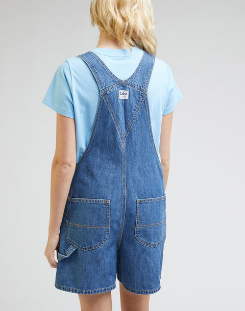 Lee Women's Blue Short Bib Loose Denim Romper |Lee In Lebanon