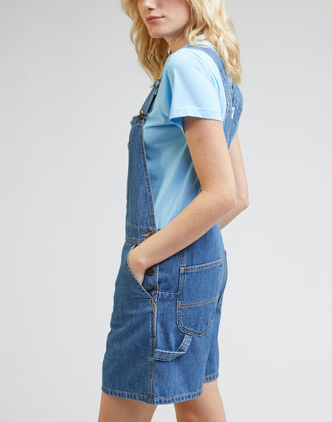 Lee Women's Blue Short Bib Loose Denim Romper |Lee In Lebanon