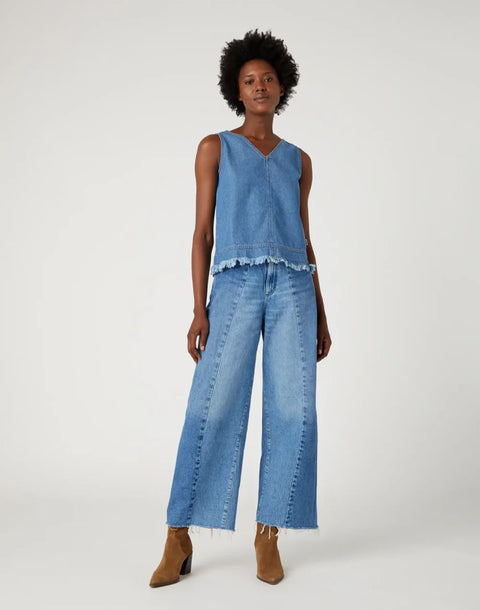 Wrangler Women's Blue Denim Sleeveless Blouse | Wrangler In Lebanon