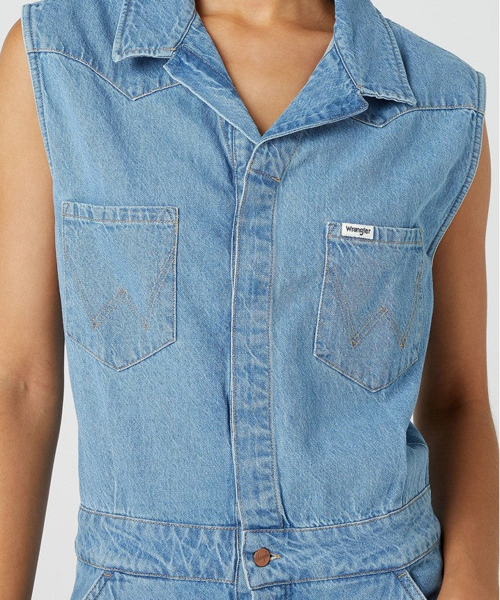Wrangler Women's Blue Denim Romper | Wrangler In Lebanon