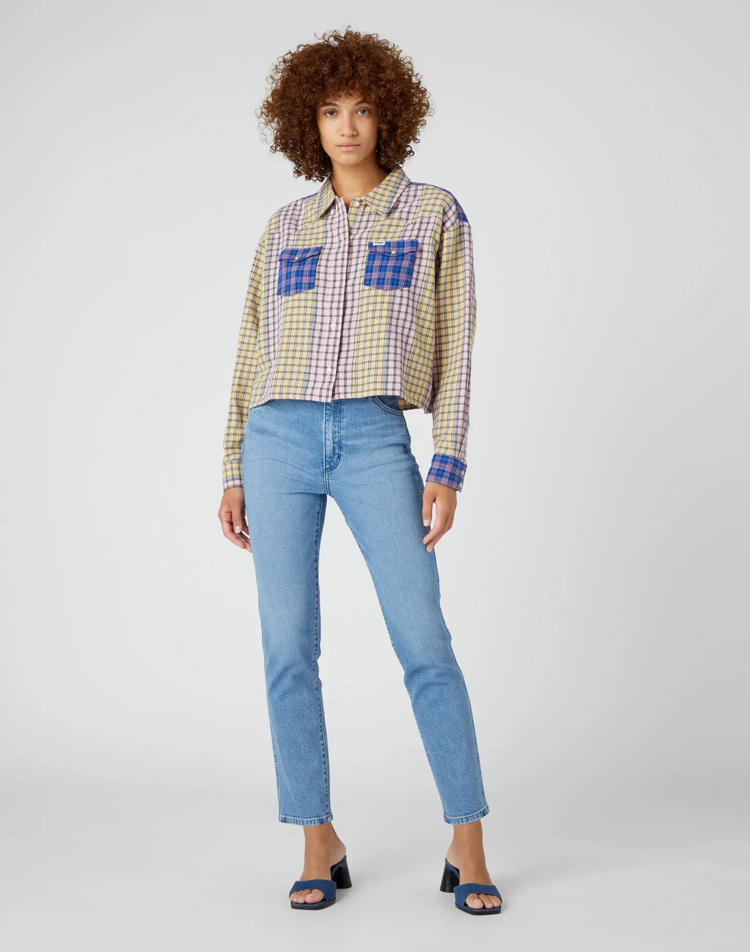 Wrangler Women's Multicolor Checkered Button-Down Long Sleeve Shirt | Wrangler In Lebanon