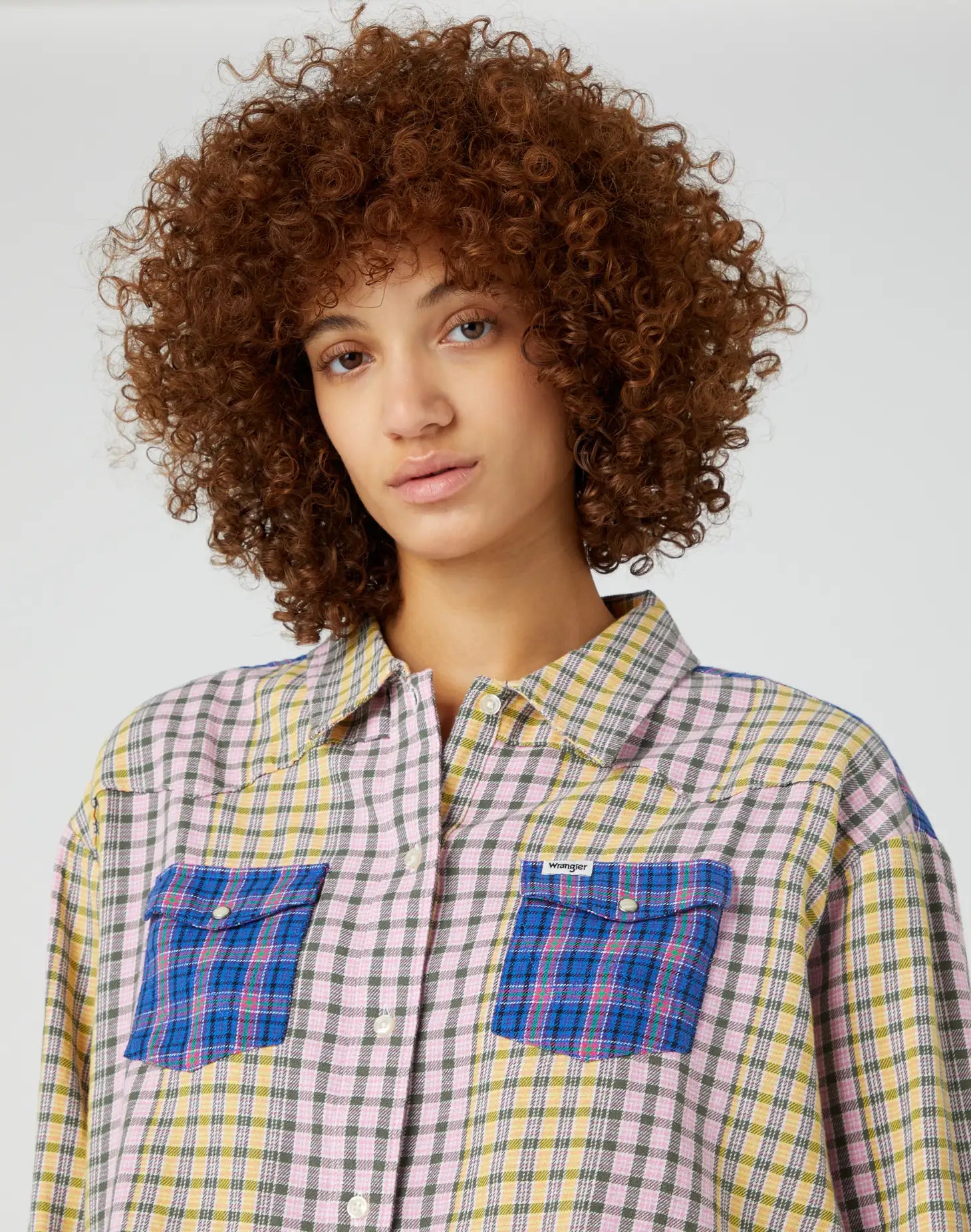 Wrangler Women's Multicolor Checkered Button-Down Long Sleeve Shirt | Wrangler In Lebanon