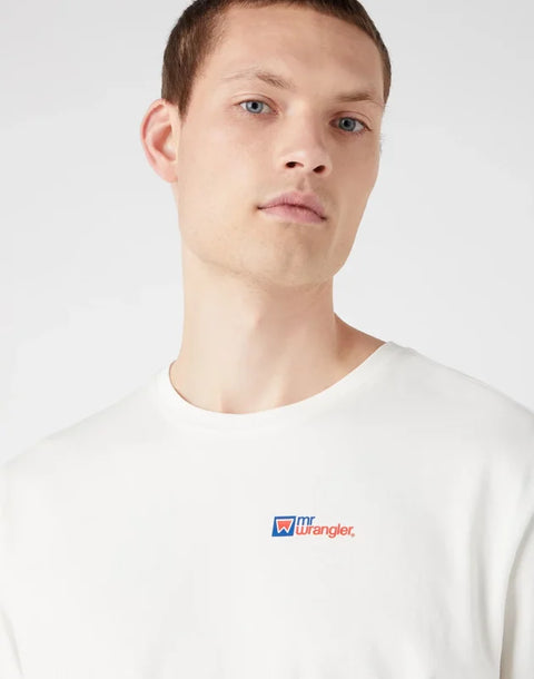 Wrangler Men's Worn White Cotton T-Shirt | Wrangler In Lebanon