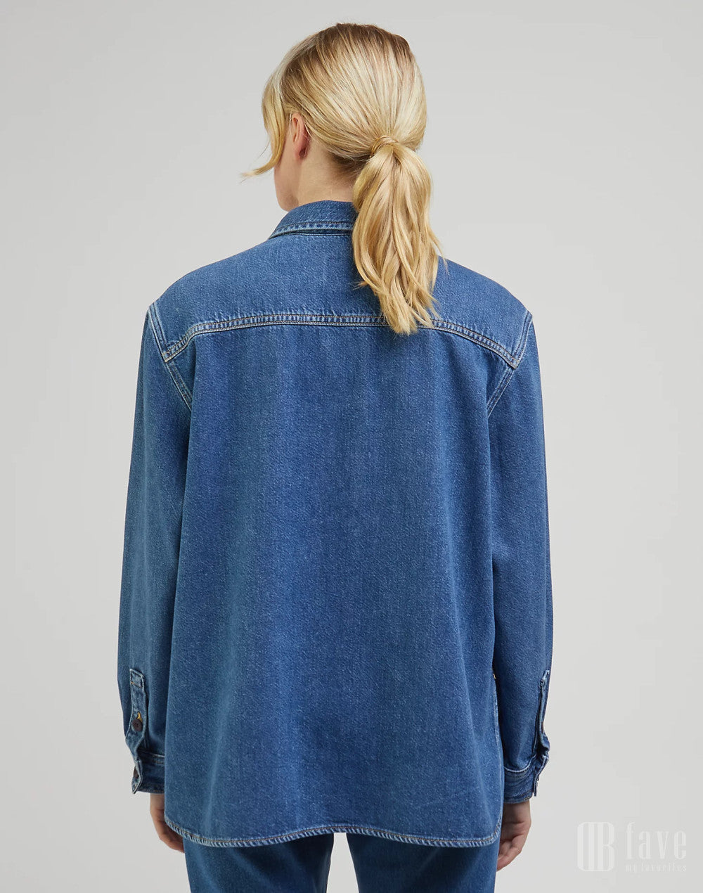 Lee Women's Mid Blue Denim Seasonal Button Down Shirt | Lee In Lebanon