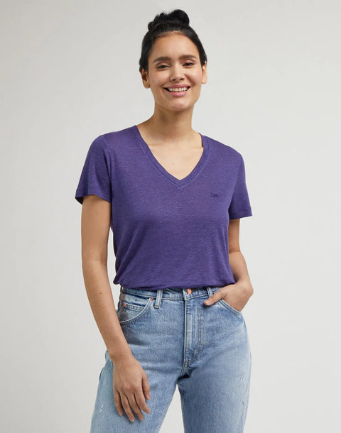 Lee Women's Blueberry V-Neck T-Shirt |Lee In Lebanon