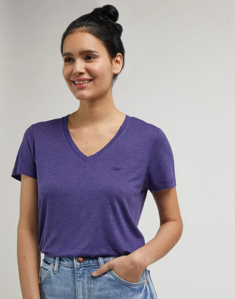 Lee Women's Blueberry V-Neck T-Shirt |Lee In Lebanon