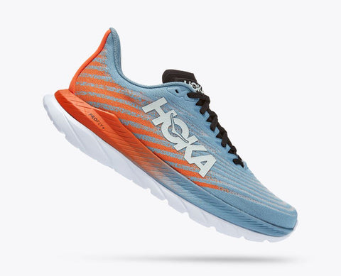 Hoka Men's Baby Blue & Orange Mach 5 Sneakers | Hoka In Lebanon