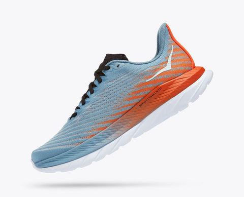 Hoka Men's Baby Blue & Orange Mach 5 Sneakers | Hoka In Lebanon