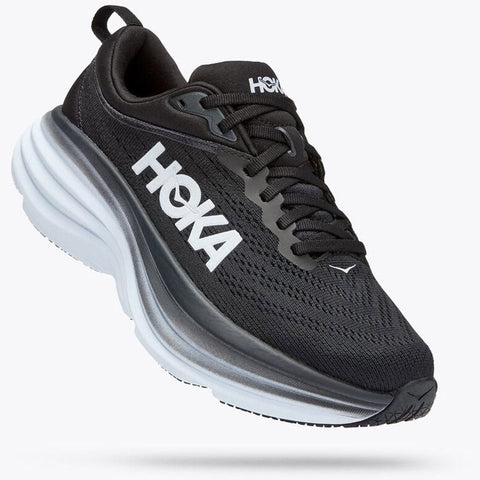 Hoka Men's Black & White Bondi 8 Sneakers | Hoka In Lebanon