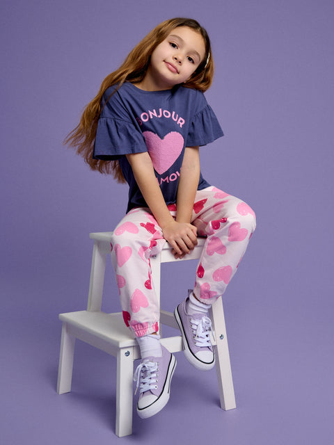 Sinsay Baby Girl's Pink & Fuchsia Heart Printed Sweatpant|Sinsay In Lebanon