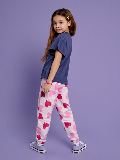 Sinsay Baby Girl's Pink & Fuchsia Heart Printed Sweatpant|Sinsay In Lebanon