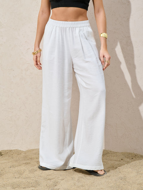 Sinsay Women's White Wide Leg Pants | Sinsay In Lebanon