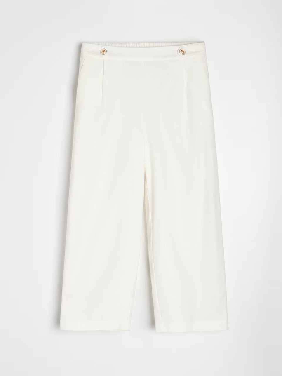 Sinsay Women's White Wide-Leg High-Waist Trousers | Sinsay in Lebanon