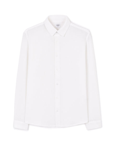 Celio Men's White Lachine Long Sleeves Shirt|Celio In Lebanon