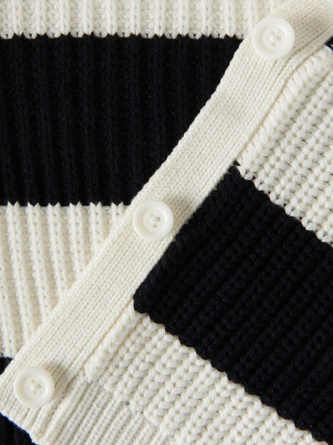 Reserved Girl's White & Black Stripe Cardigan | Reserved In Lebanon