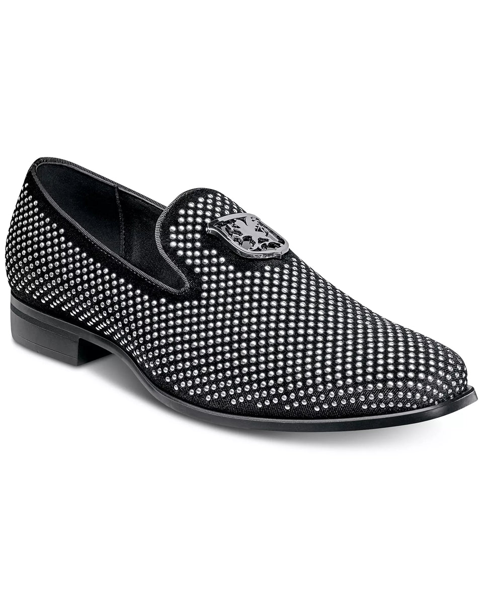 Stacy Adams Men's Black Swagger Studded Ornament Slip-on Loafer | Stacy Adams In Lebanon