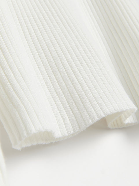 Reserved Girl's Off White Rib Knit Sweater | Reserved In Lebanon
