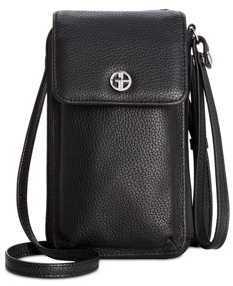 Giani Bernini Women's Black Leather Tech Crossbody Bag | Giani Bernini In Lebanon
