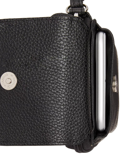 Giani Bernini Women's Black Leather Tech Crossbody Bag | Giani Bernini In Lebanon
