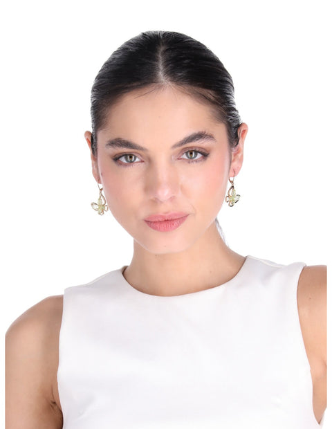 Anne Klein Women's Gold & Green Crystal Inlaid Butterfly Drop Earrings | Anne Klein In Lebanon