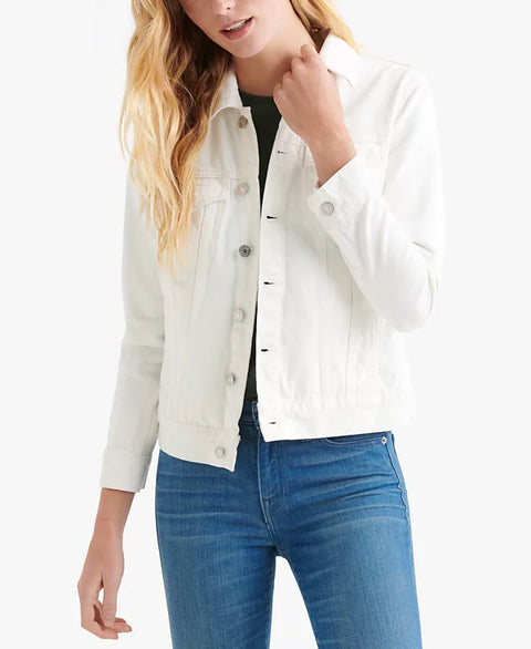 Lucky Brand Women's White Cotton Denim Jacket | Lucky Brand In Lebanon