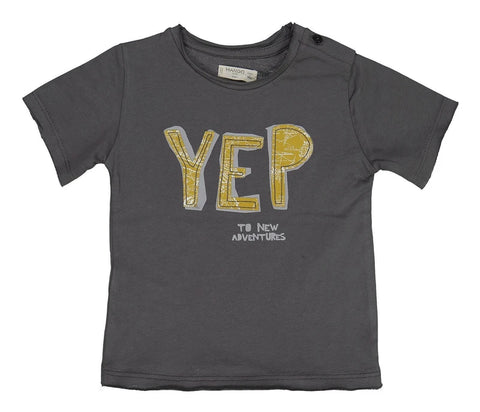 Mango Baby Boy's Grey "Yep To New Adventures" T-Shirt |Mango In Lebanon