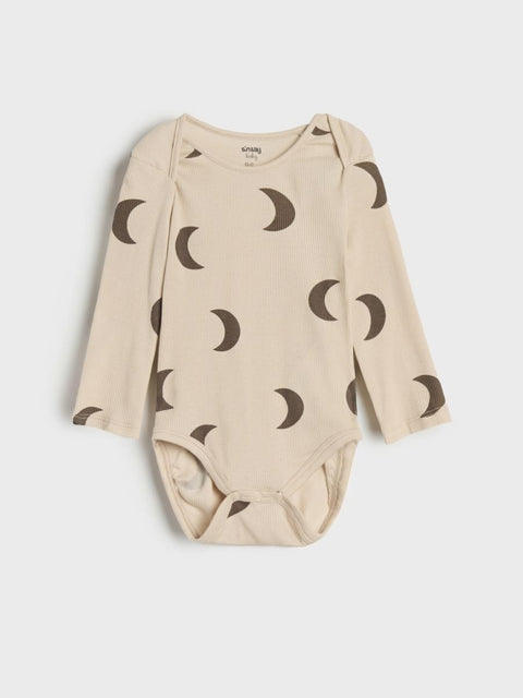 Sinsay Baby Boy's Beige & Brown Pack Of 3 Moon Printed Bodysuits | Sinsay In Lebanon