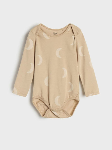 Sinsay Baby Boy's Beige & Brown Pack Of 3 Moon Printed Bodysuits | Sinsay In Lebanon