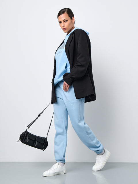 Sinsay Women's Baby Blue Printed Cuffs Sweatpant|Sinsay In Lebanon