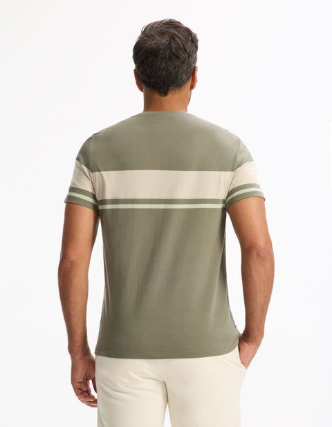Celio Men's Two-Tone Khaki T-Shirt | Celio In Lebanon