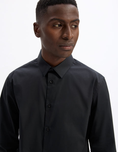 Celio Men's Black Slim fit Stretch Shirt | Celio in Lebanon