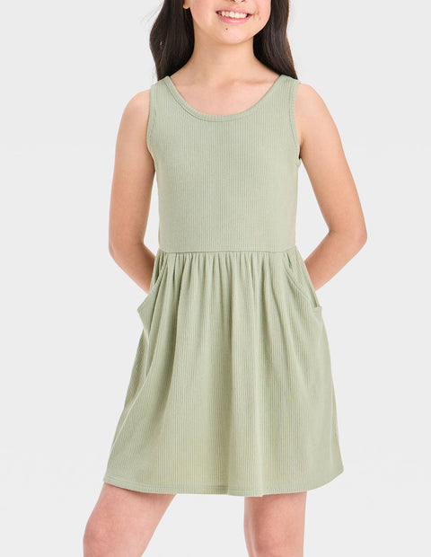 Cat & Jack Girl's Olive Green Ribbed Sleeveless Tank Dress | Cat & Jack In Lebanon