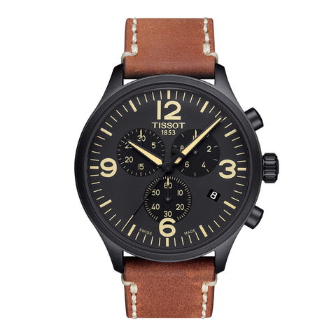 Tissot Men's Black & Brown Chrono Dial Watch|Tissot In Lebanon