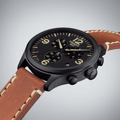 Tissot Men's Black & Brown Chrono Dial Watch|Tissot In Lebanon
