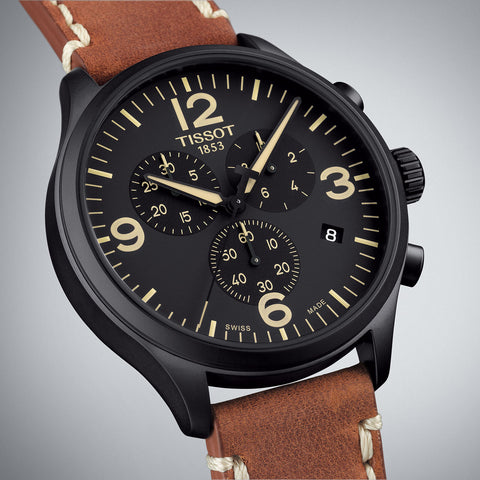 Tissot Men's Black & Brown Chrono Dial Watch|Tissot In Lebanon