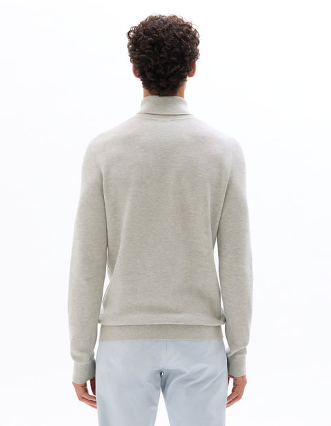 Celio Men's Gray Cotton Roll Neck Pique Sweater|Celio In Lebanon