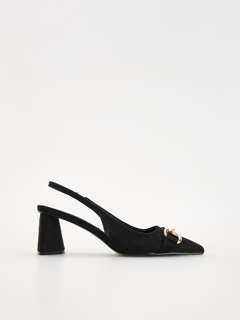 Reserved Women's Black Pumps With Buckle Detail Heels | Reserved In Lebanon