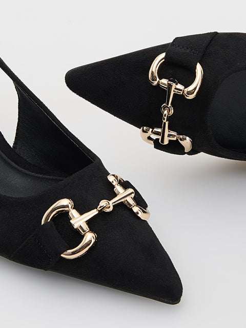 Reserved Women's Black Pumps With Buckle Detail Heels | Reserved In Lebanon