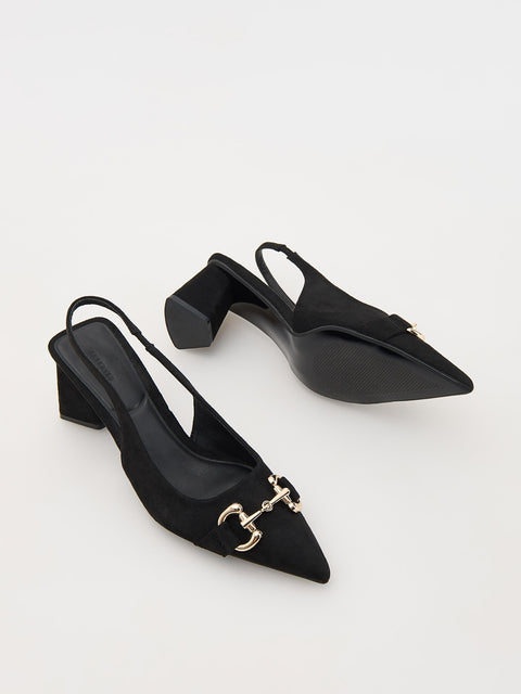 Reserved Women's Black Pumps With Buckle Detail Heels | Reserved In Lebanon