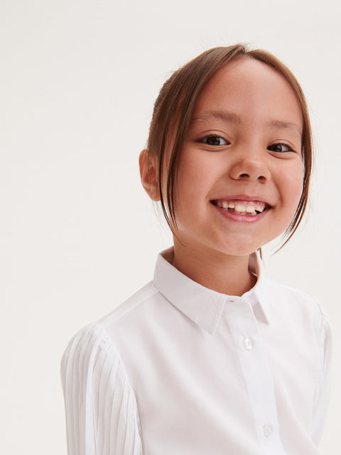 Reserved Girl's White Shirt With Decorative Sleeves | Reserved In Lebanon