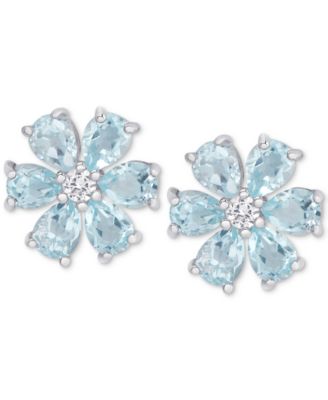 R.H.Macy&Co Women's SilverLight Blue Flower Earring| R.H.Macy&Co in Lebanon