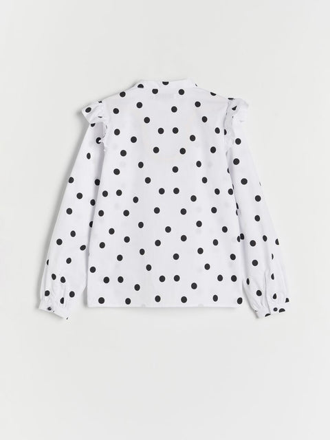 Reserved Girl's White & Black Printed Shirt | Reserved In Lebanon